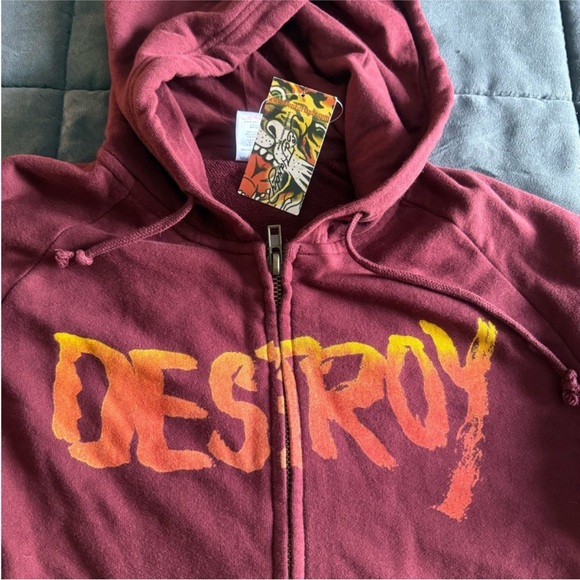 Ed Hardy Punks Not Dead Full Zip Hoodie, studded and embellished NWT - Picture 7 of 8